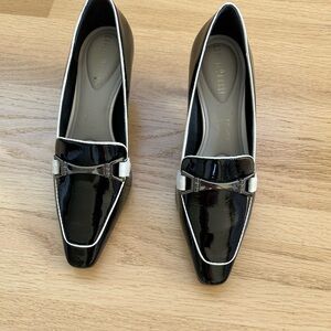 Capelli Rossi black and white kitten heel dress shoes
